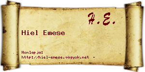 Hiel Emese névjegykártya